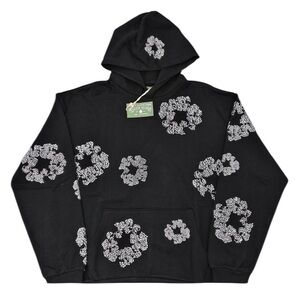 Denim Tears Swarovski Cotton Wreath Hoodie Black Size L | New w/ Tags